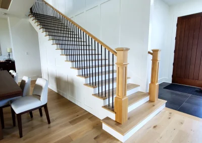 Custom stair railing in home renovation project